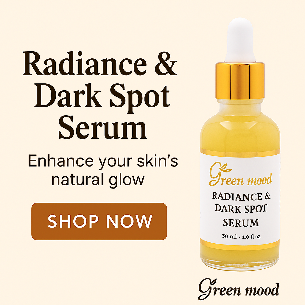  Radiance Anti-Dark Spot Serum by GreenMood — natural brightening serum with prickly pear oil, argan oil, and hyaluronic acid for luminous, even-toned skin