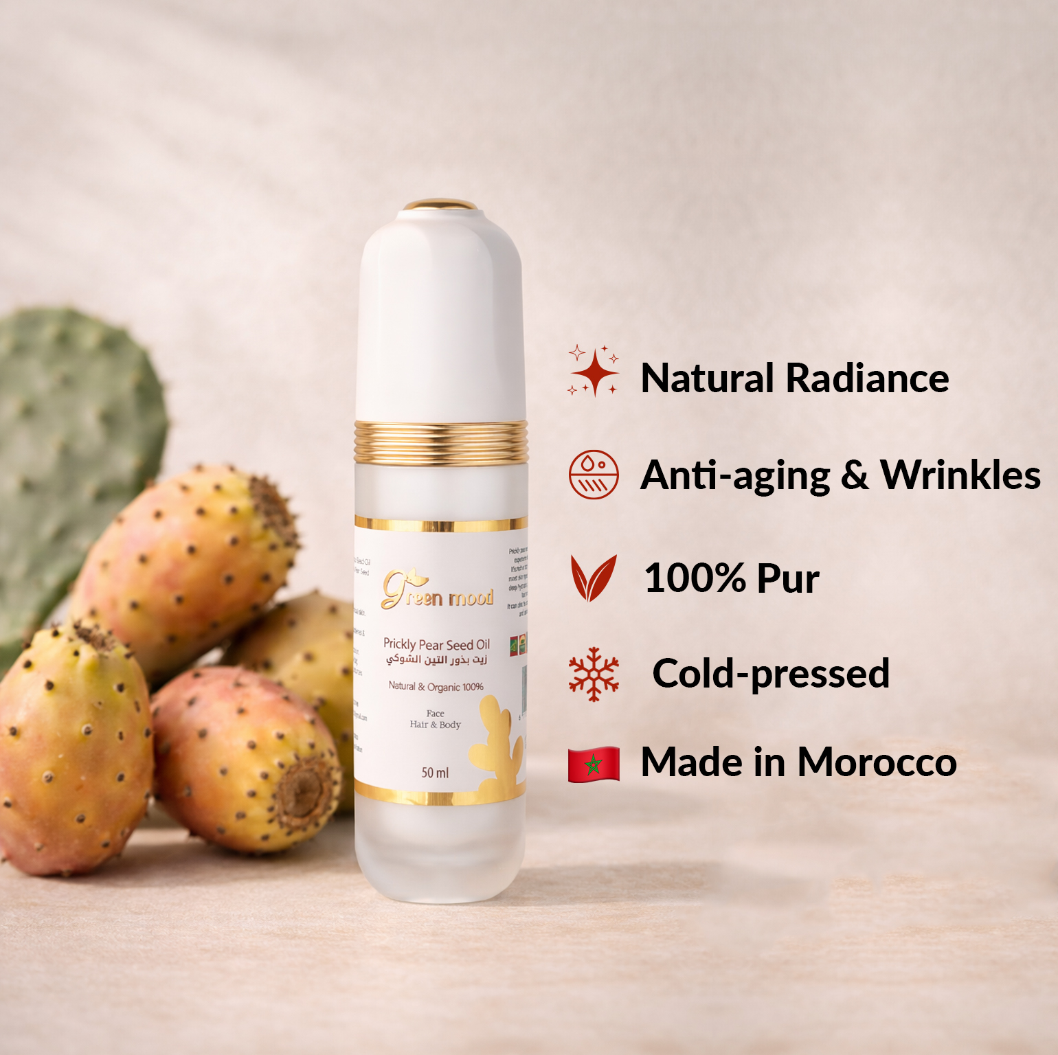 Prickly Pear Seed Oil - Cactus Oil by Green Mood -100% Pure