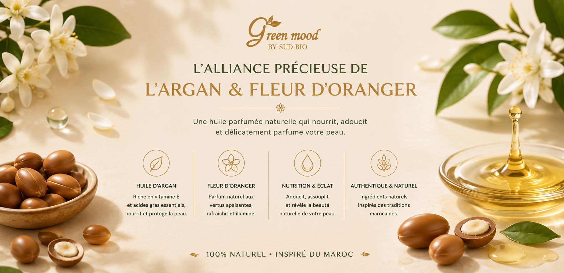 orange blossom argan oil composition and benefits and usage - green mood