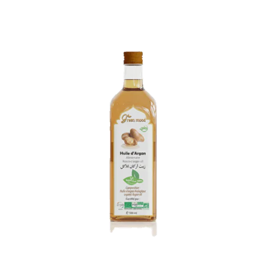 Green Mood Culinary Argan Oil (100 ml) – cold-pressed Moroccan argan oil for gourmet cooking and drizzling on salads and dishes Huile d’argan alimentaire Green Mood 100 ml – huile culinaire pressée à froid, goût délicat de noisette pour salades, dips et plats gourmands