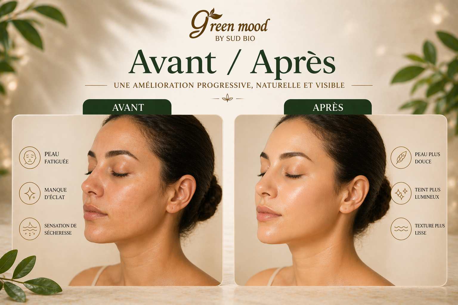 huile de figue de barbarie pure - avant apres resultats - utilisation pour visage - green mood