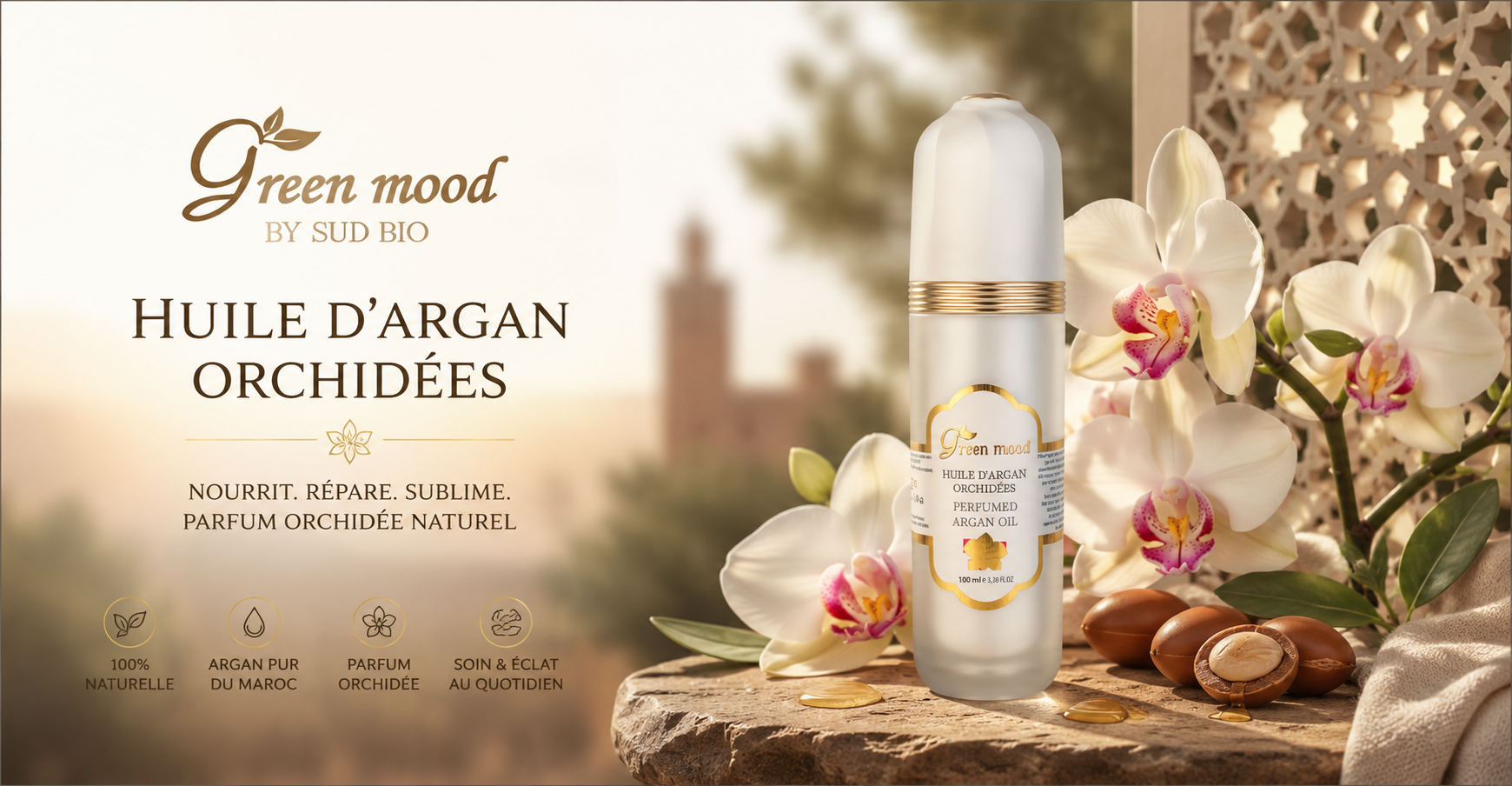 huile d'argan a l'orchidée pure - green mood