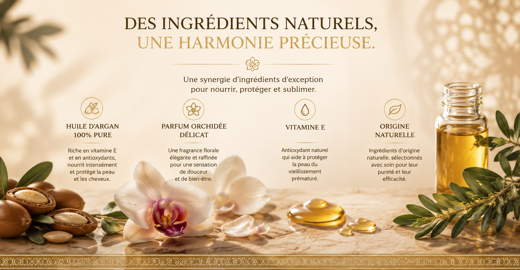 Huile d'argan à l'orchidée et huile d'argan pure difference