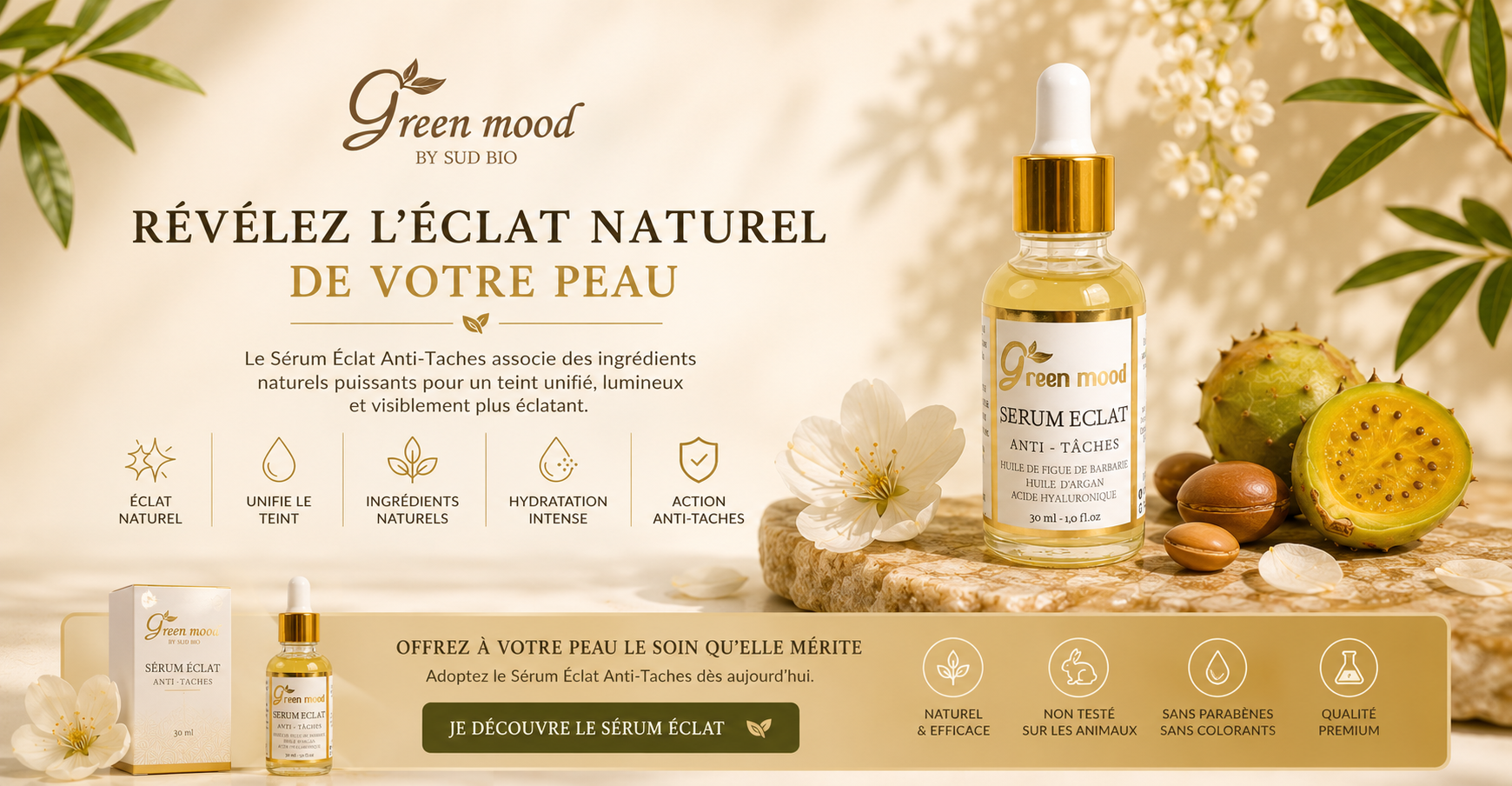 acheter serum eclat anti taches naturel - green mood