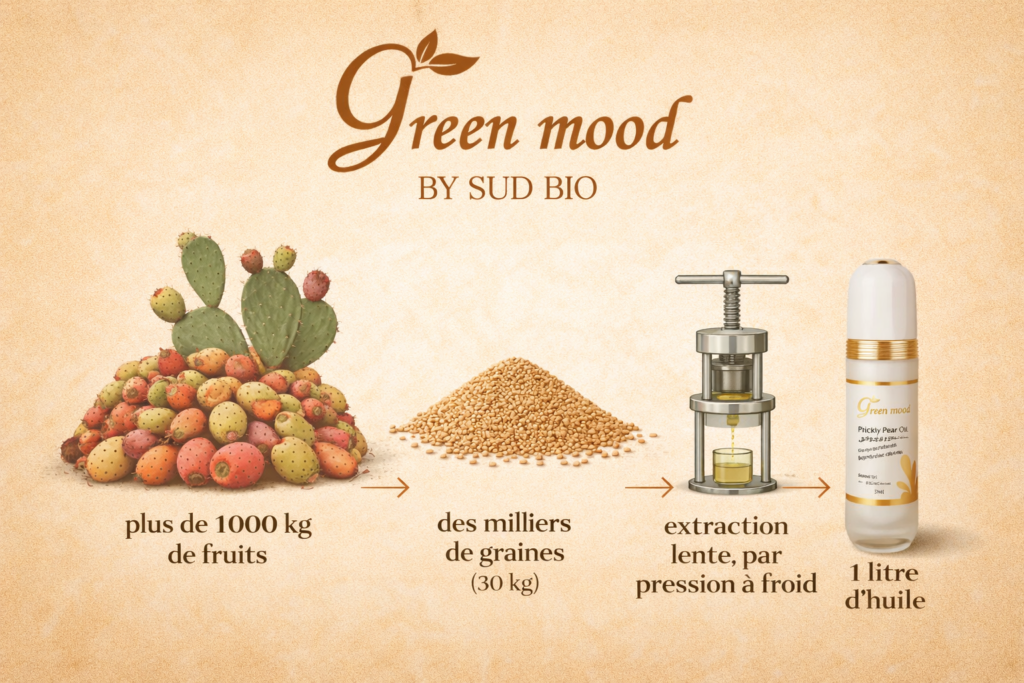 processus d’extraction de l’huile de figue de barbarie à partir des graines par pression à froid