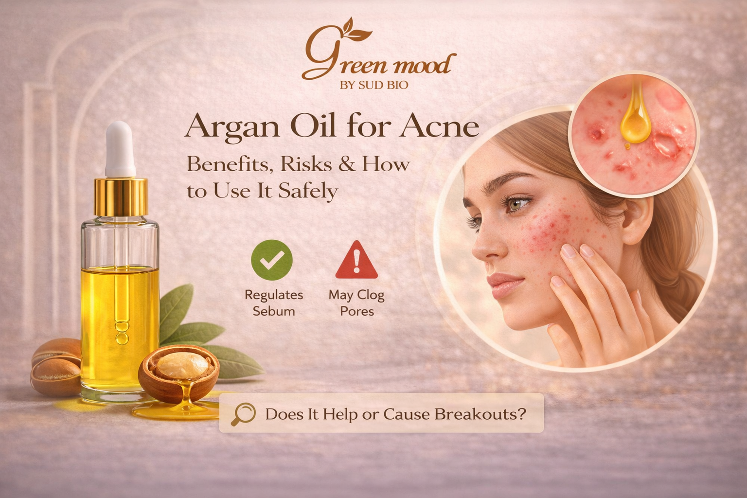Argan oil for acne — Green Mood pure cold-pressed Moroccan argan oil for acne-prone and oily skin