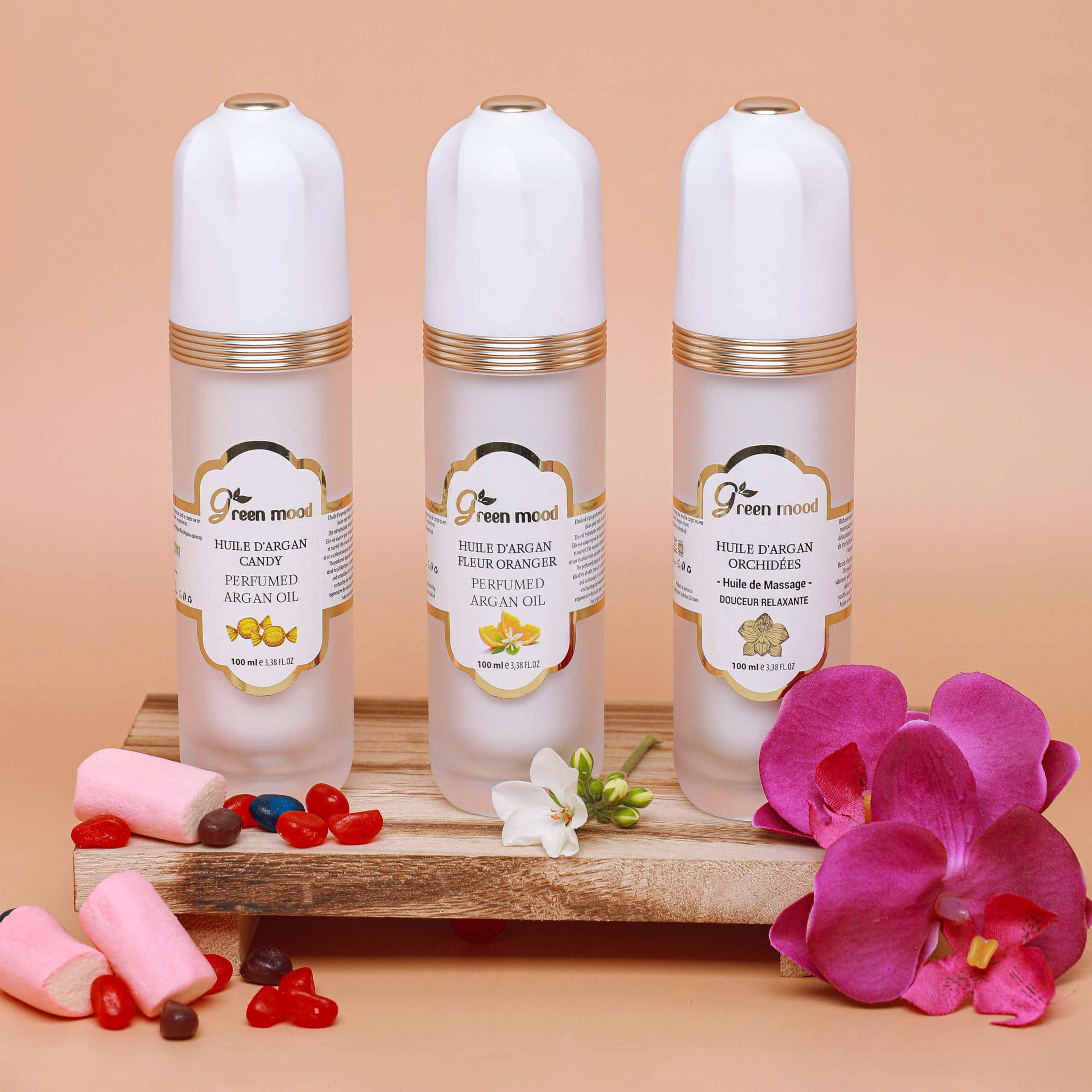 Huiles d'argan parfumées Green Mood