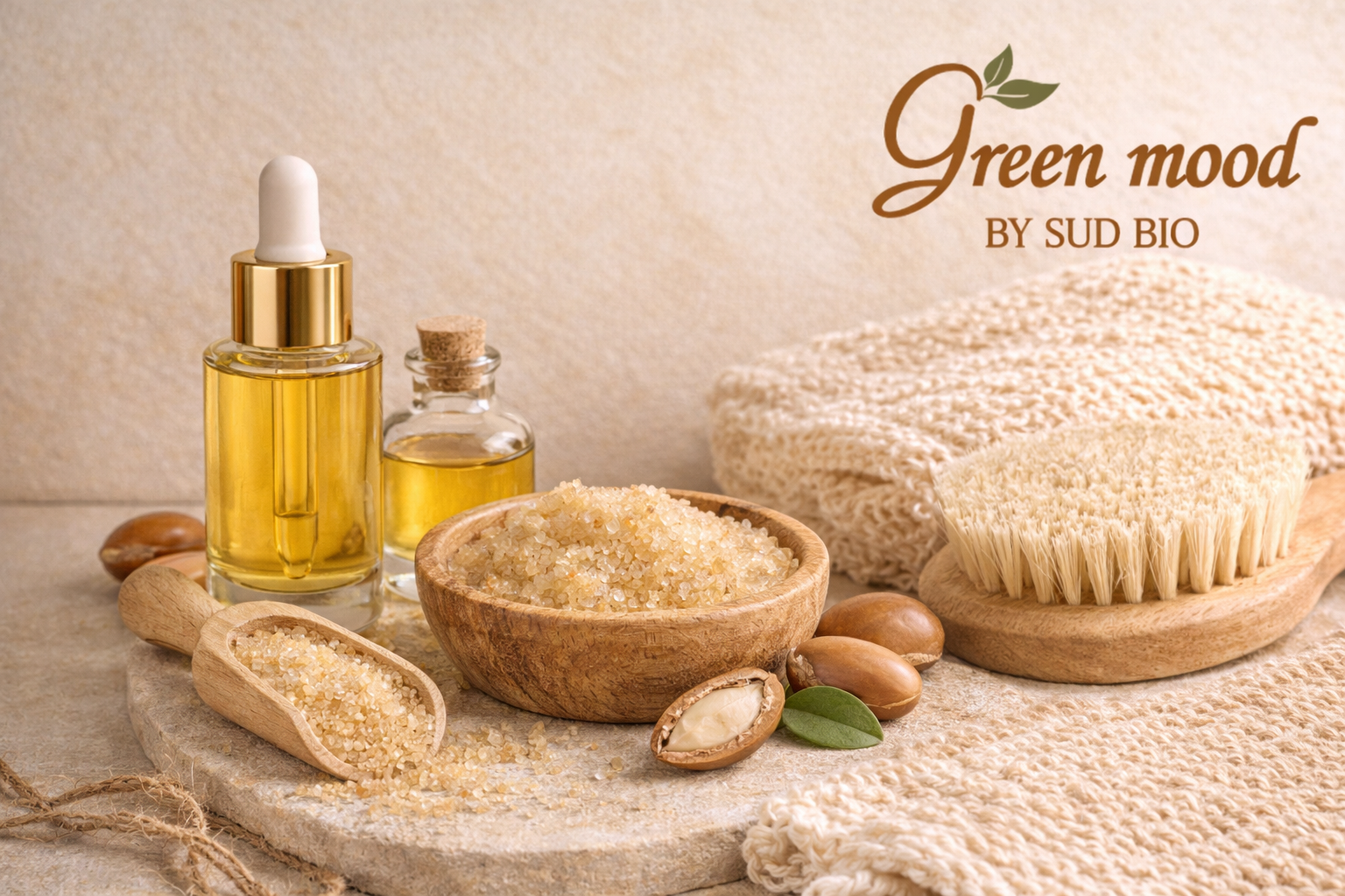 Ingrédients naturels pour gommage du corps Green Mood