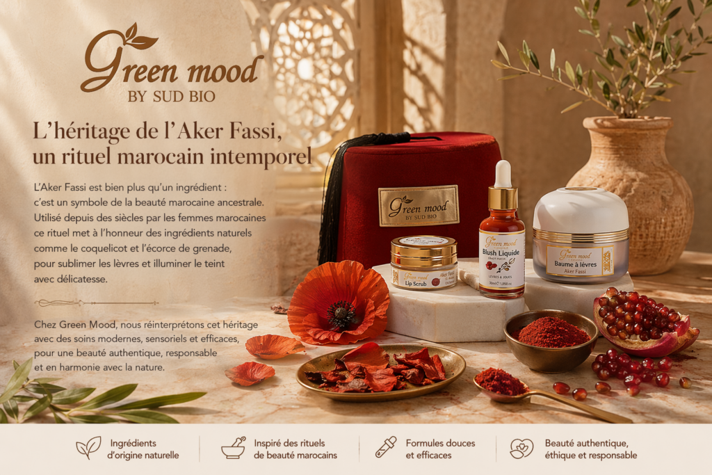 Aker Fassi rituel marocain Green Mood soins lèvres et teint naturels